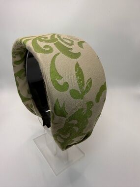 Green Floral Wide Fabric Headband Japanese style